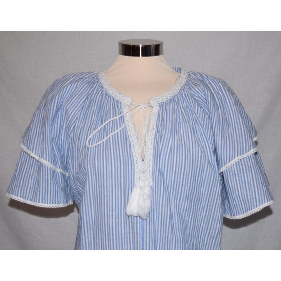 Seven7 Striped Tie Front Blouse size XL - Picture 3 of 10